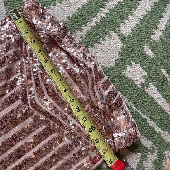 Fashion Nova Women’s Sequin Mini Dress Size Large Strapless Party Birthday - Picture 12 of 12